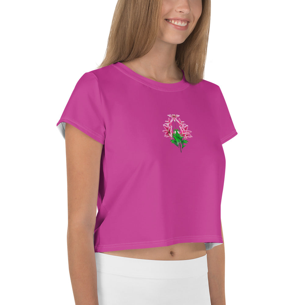 SUPA PINK All-Over Print Crop Tee