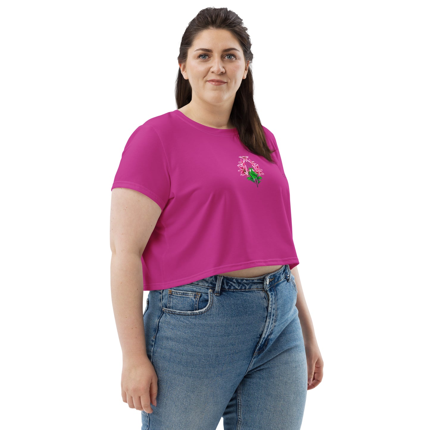 SUPA PINK All-Over Print Crop Tee