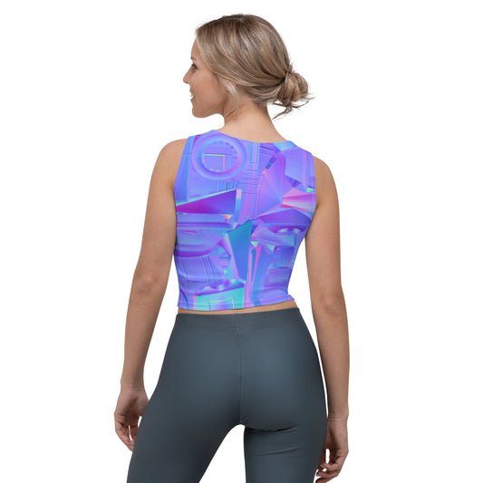 neON purple SuPeR MeSH Crop Top