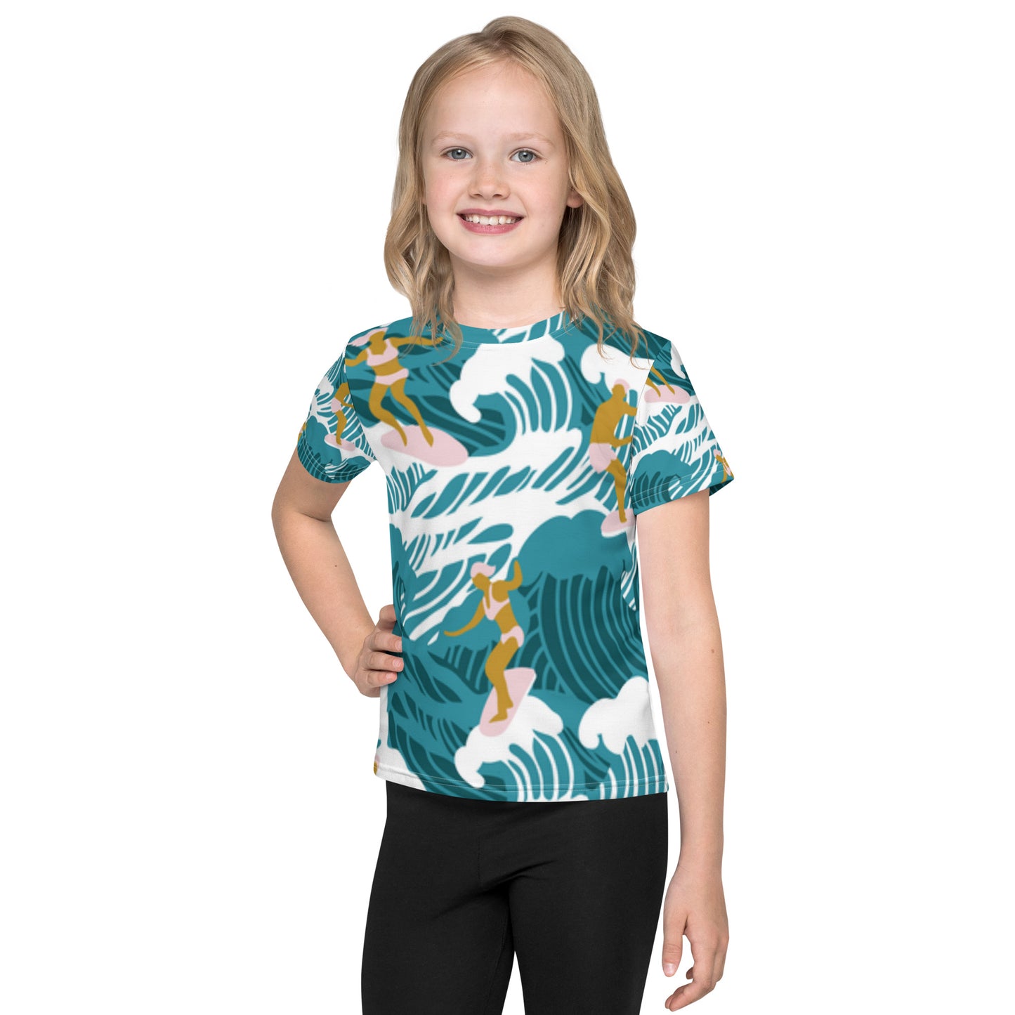supa wave Kids crew neck t-shirt