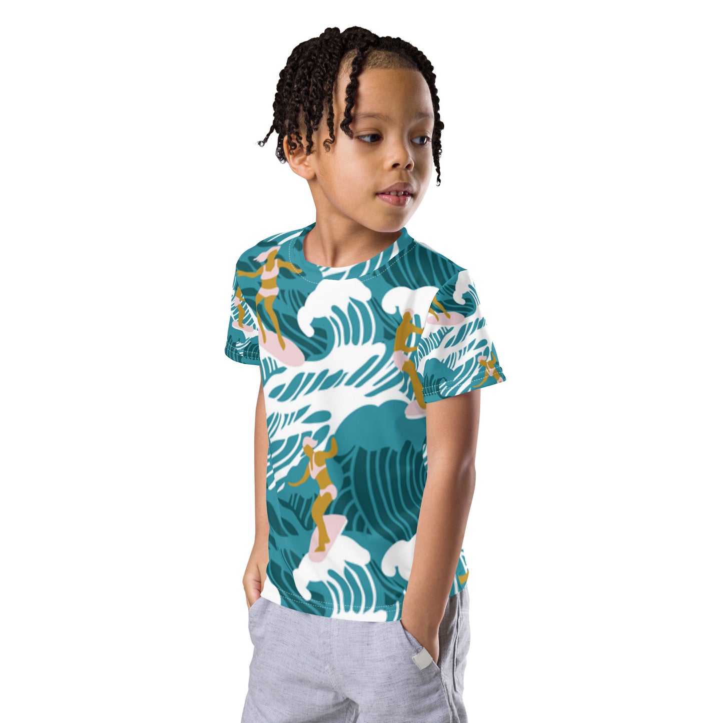 supa wave Kids crew neck t-shirt