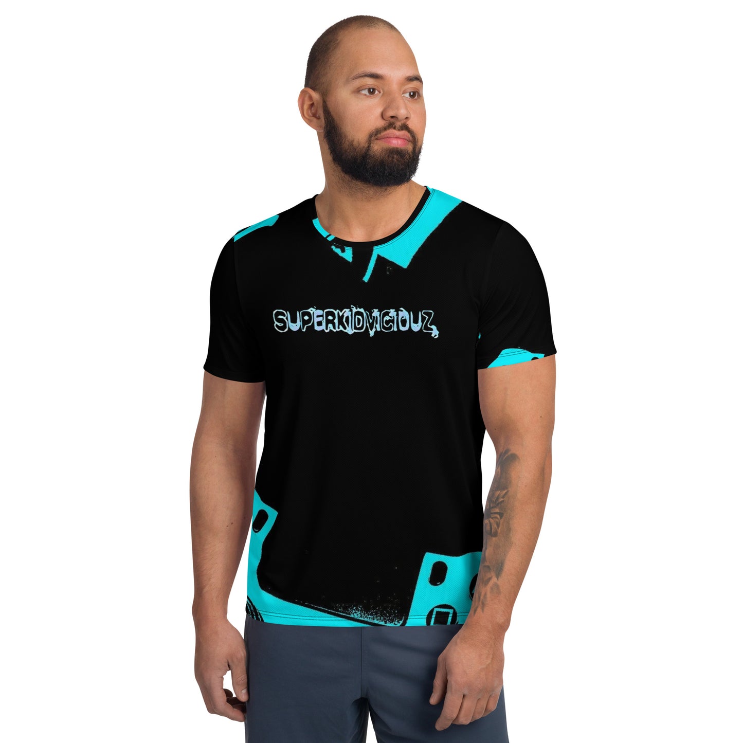 SUPA GAMER All-Over Print Men's Athletic T-shirt