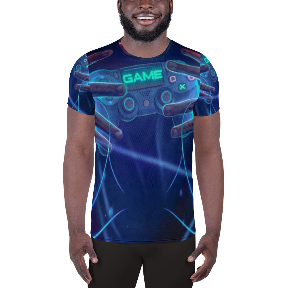 SUPA GAMER All-Over Print Men's Athletic T-shirt