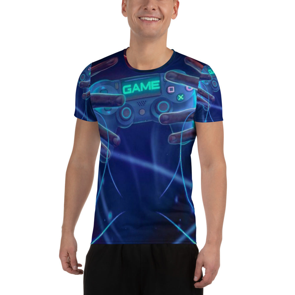 SUPA GAMER All-Over Print Men's Athletic T-shirt