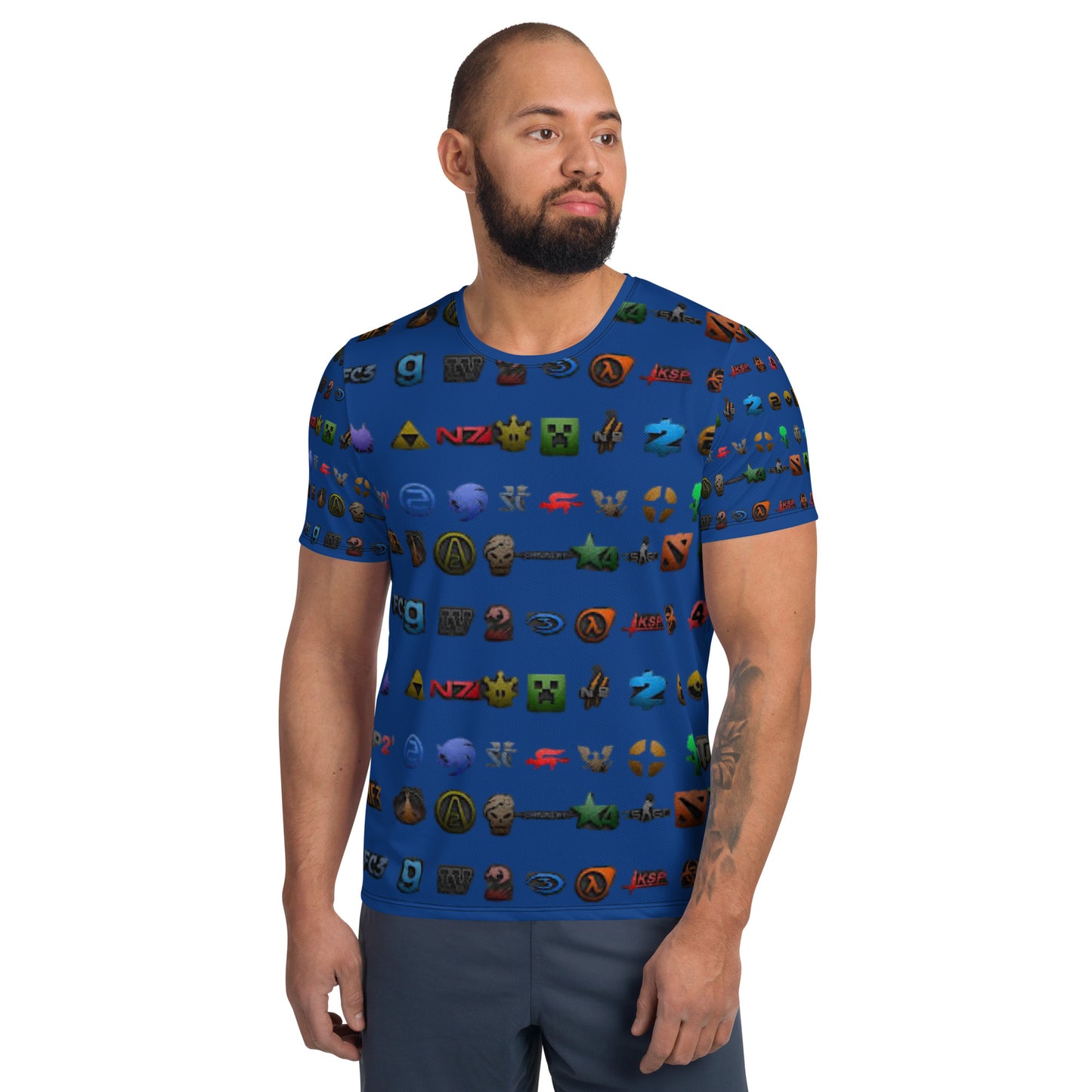 super gamer All-Over Print Men's Athletic T-shirt