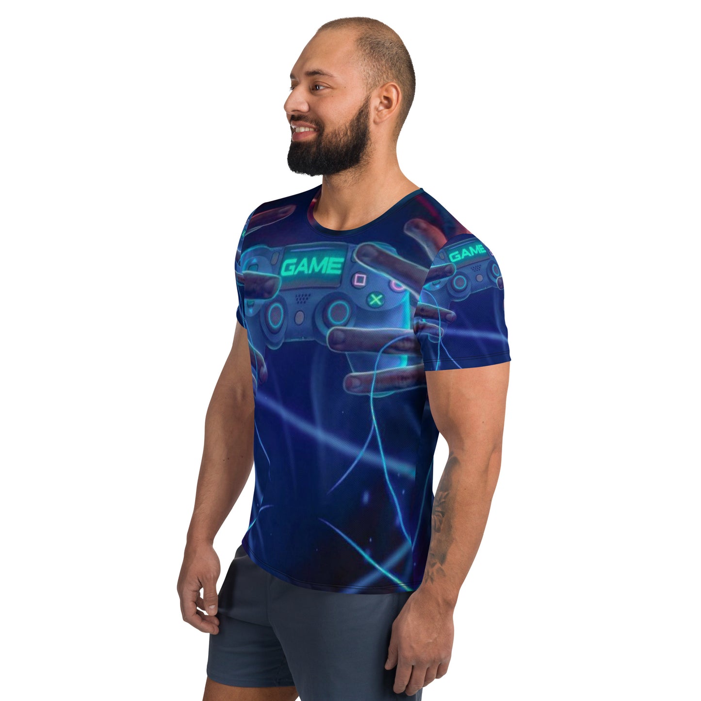 SUPA GAMER All-Over Print Men's Athletic T-shirt