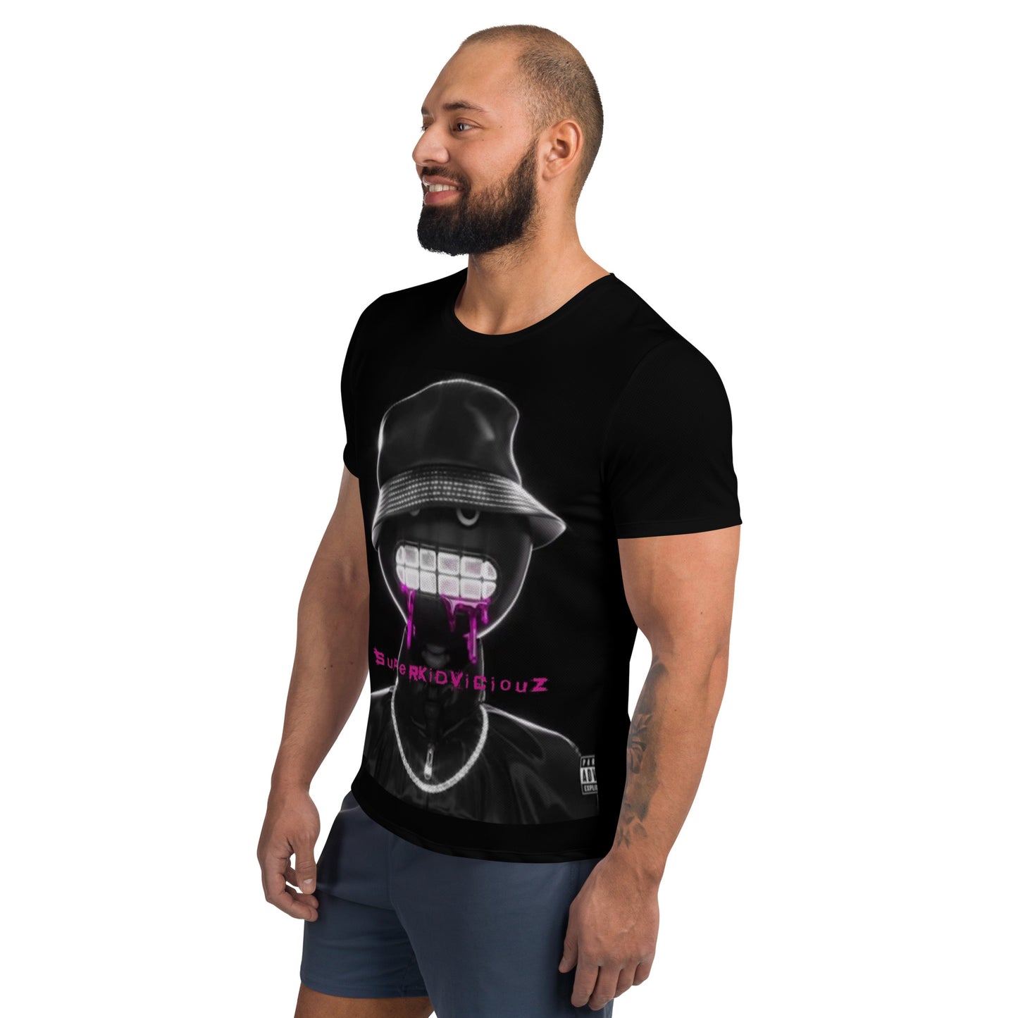 SUPA HOT PINK All-Over Print Men's Athletic T-shirt