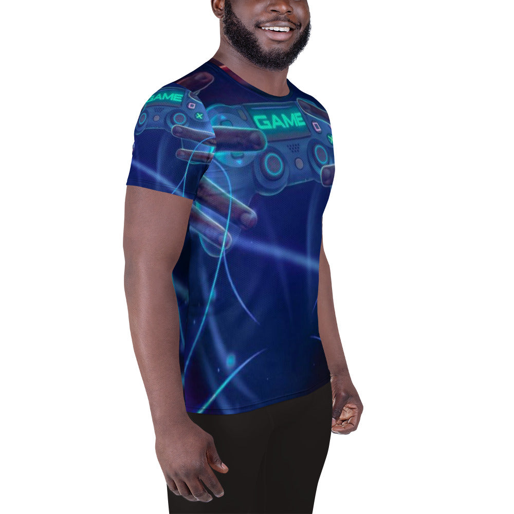SUPA GAMER All-Over Print Men's Athletic T-shirt