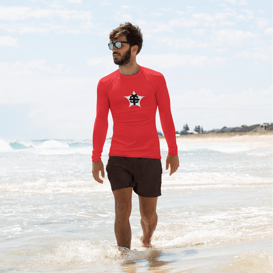 super Logo red Men's Rash Guard