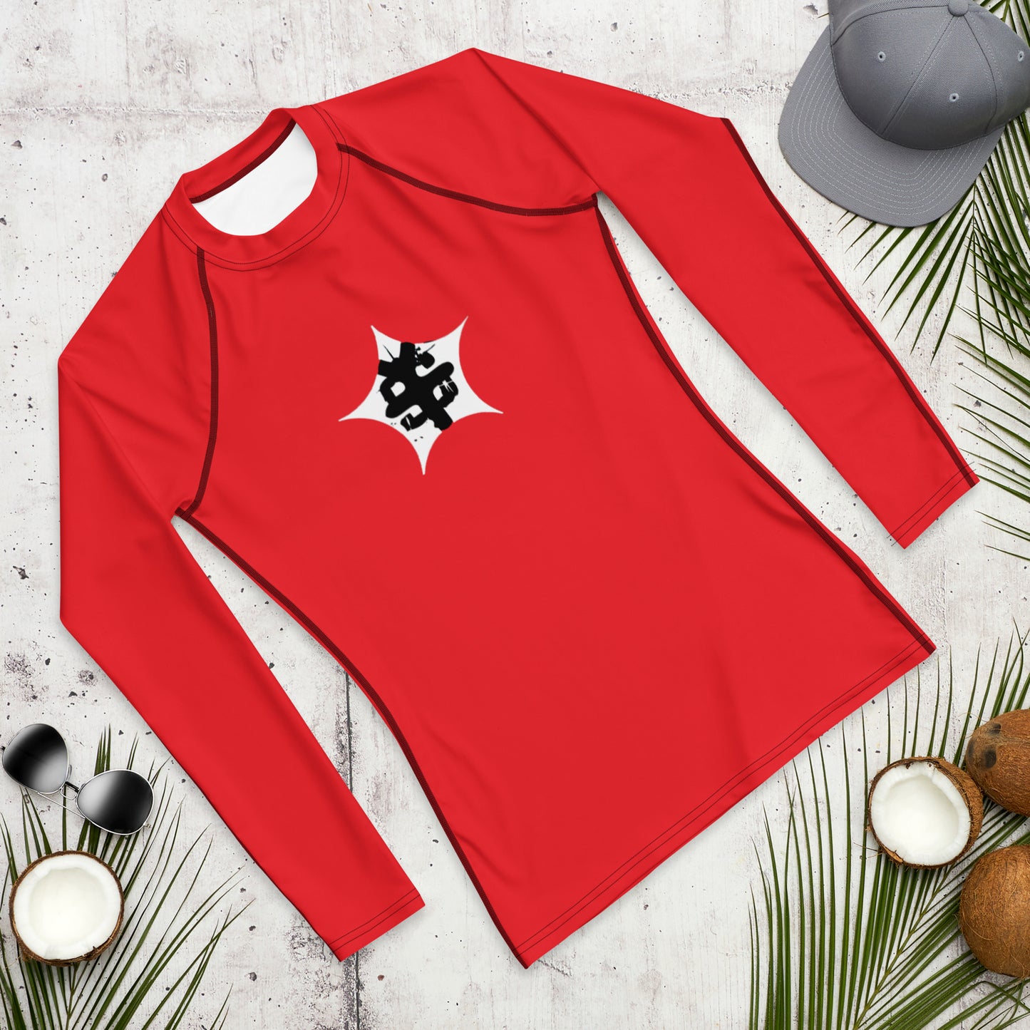 super Logo red Men's Rash Guard