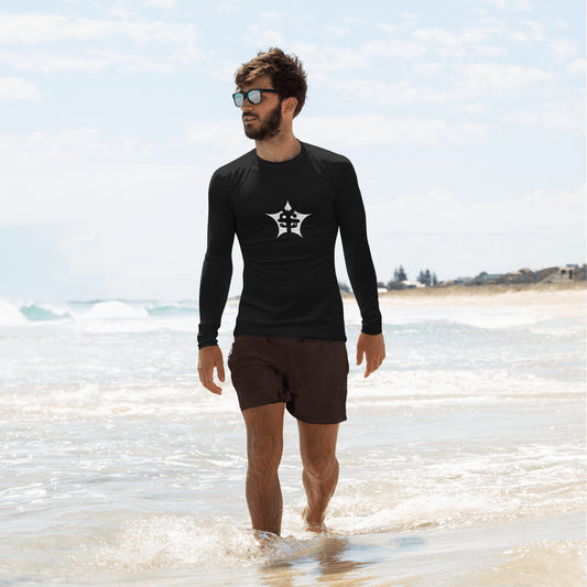 super logo black Men's Rash Guard