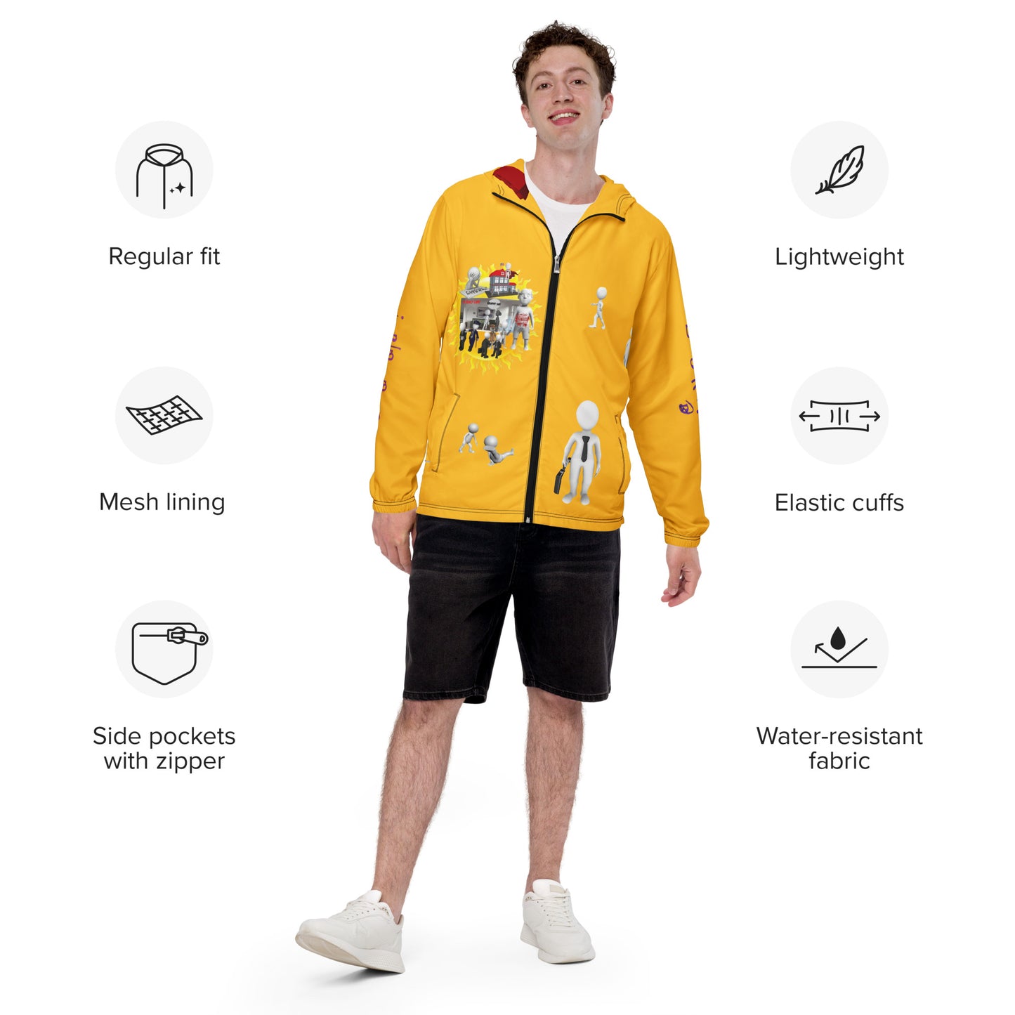 sUPer yEllow lEgo Men’s windbreaker