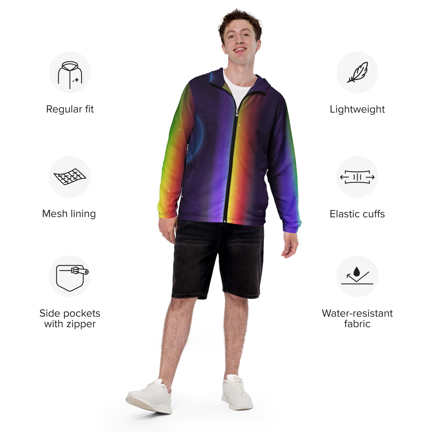 supa rainbow Men’s windbreaker