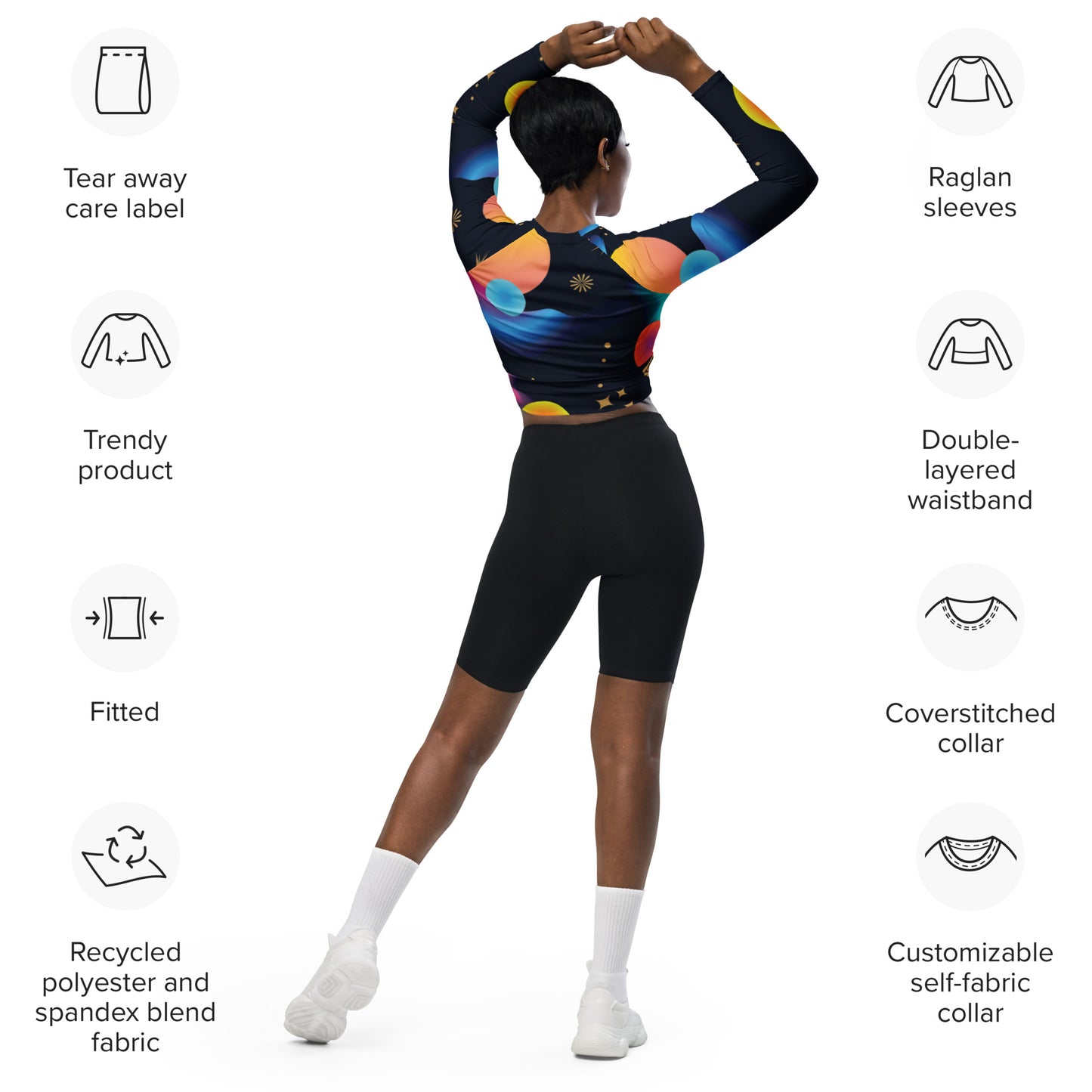 supa space Recycled long-sleeve crop top