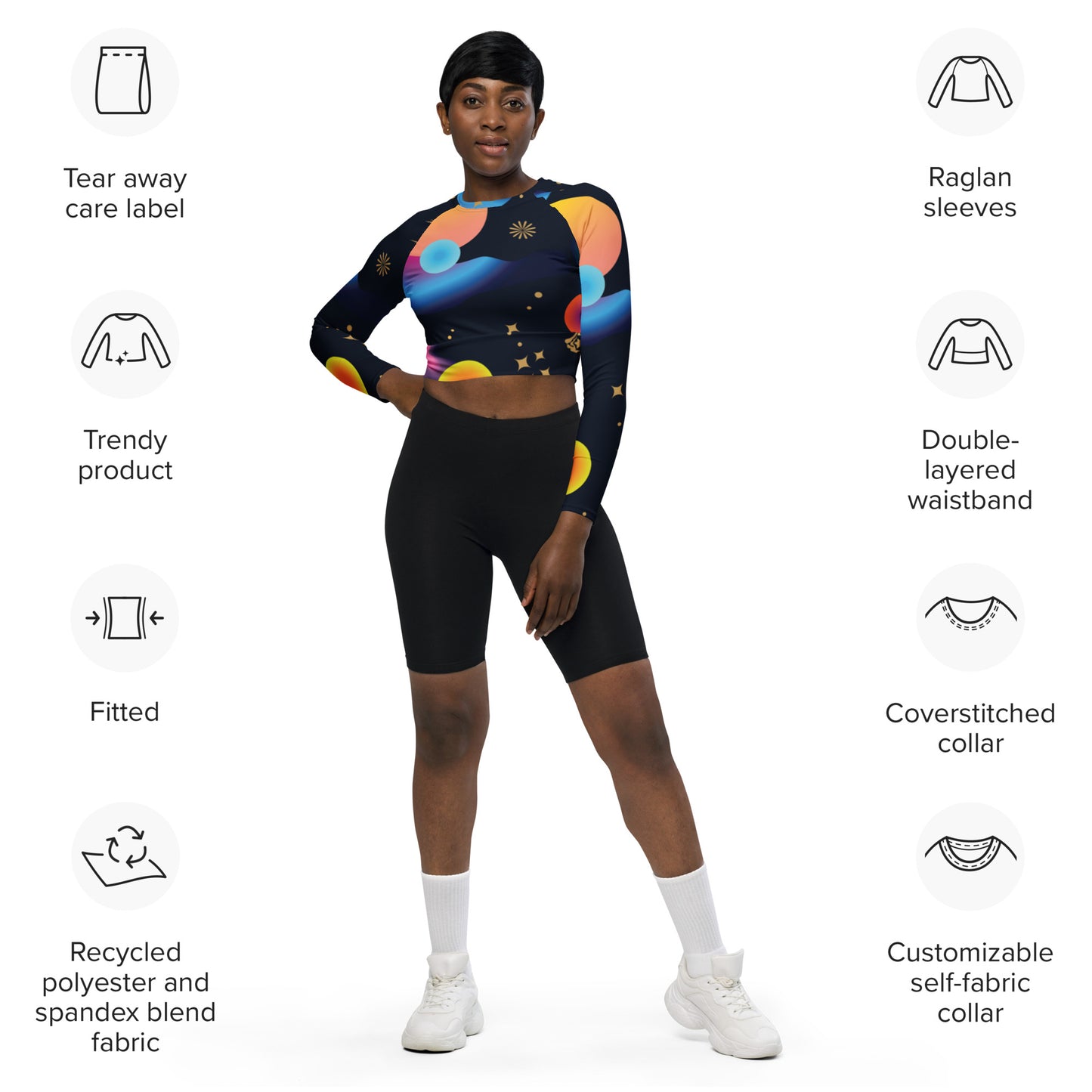 supa space Recycled long-sleeve crop top