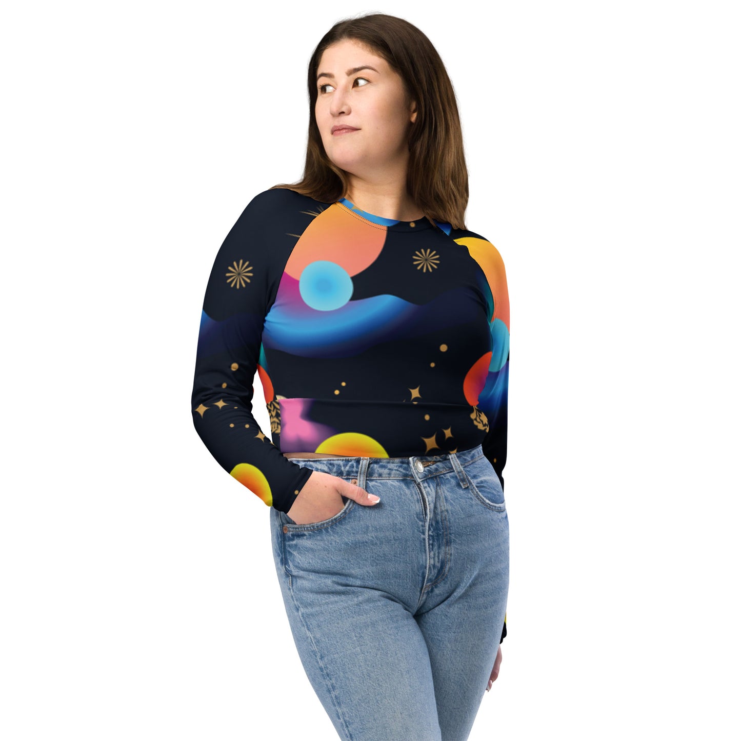 supa space Recycled long-sleeve crop top