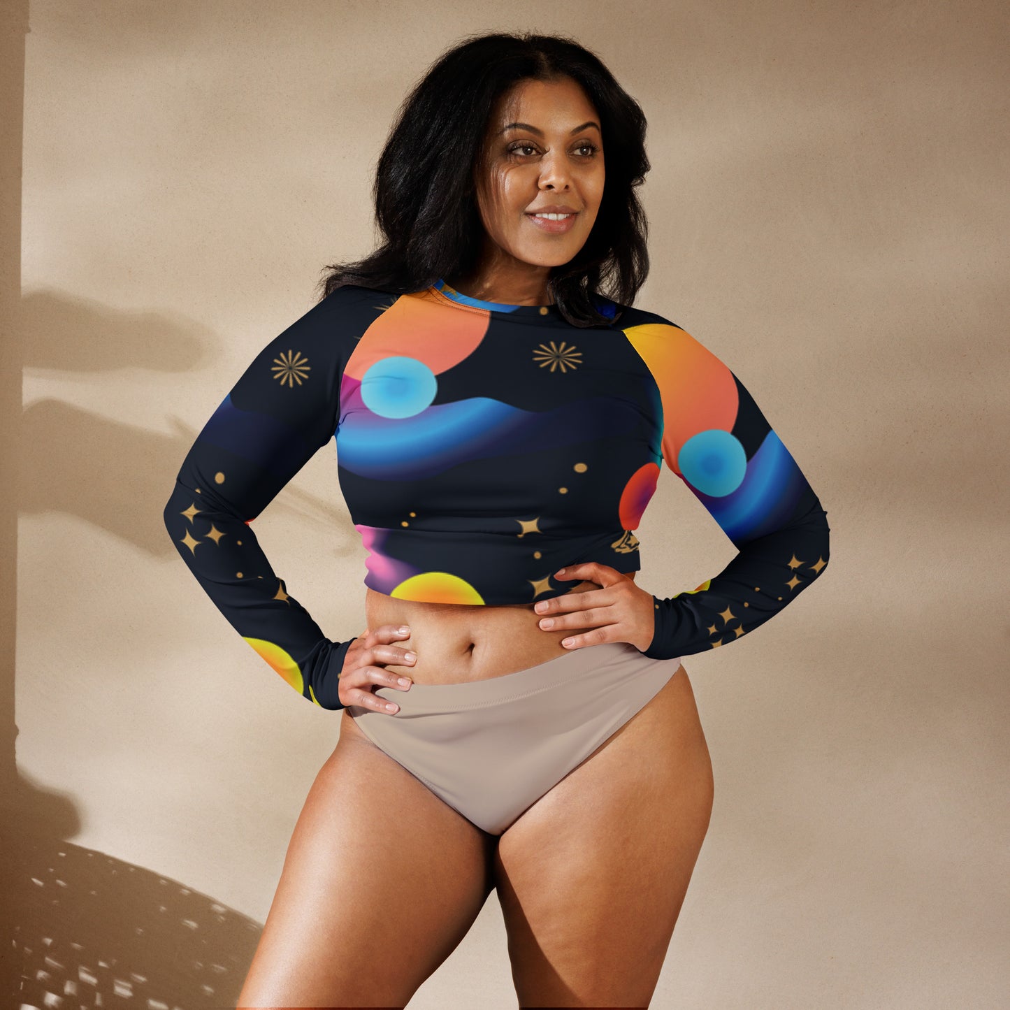 supa space Recycled long-sleeve crop top