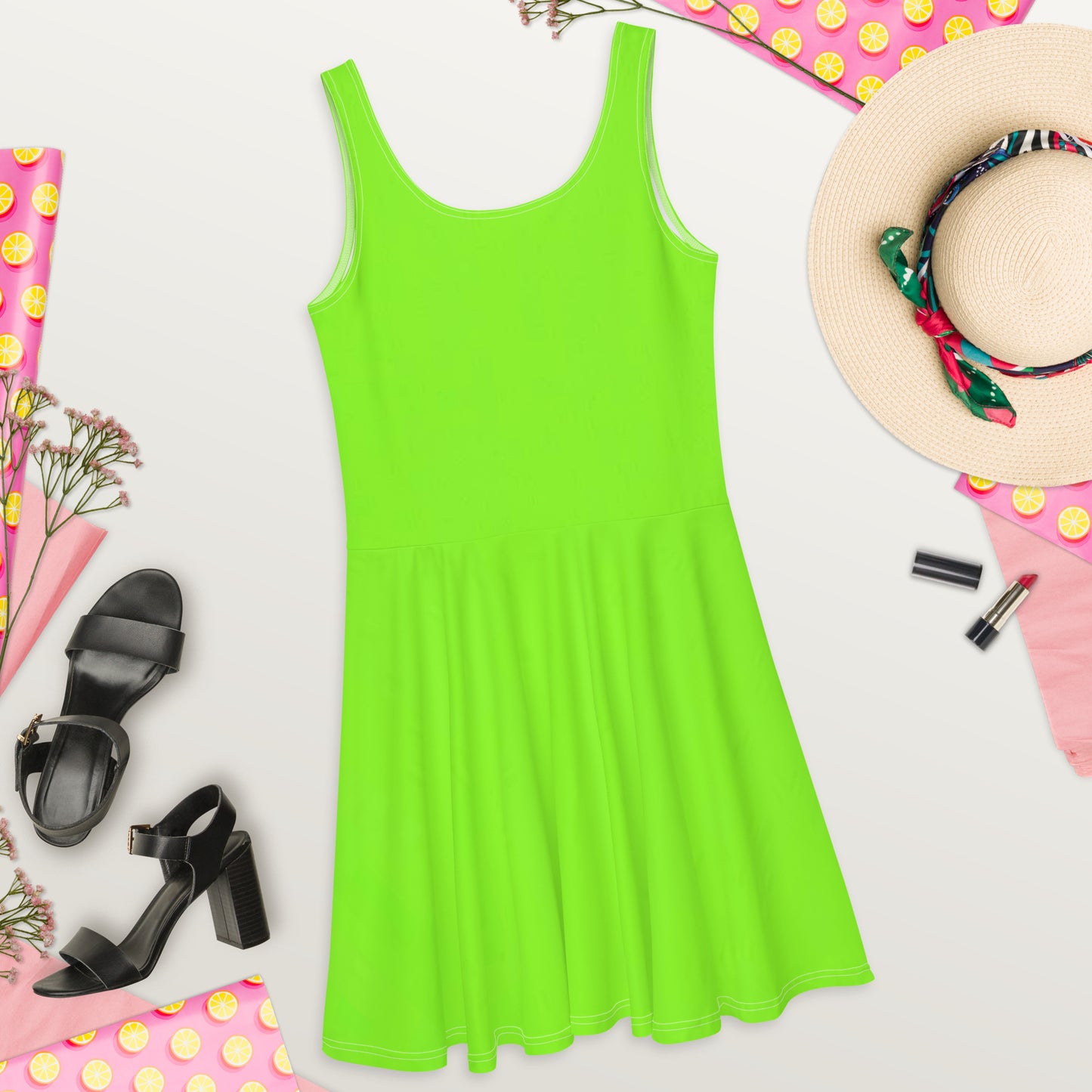 SUPA LIME Skater Dress