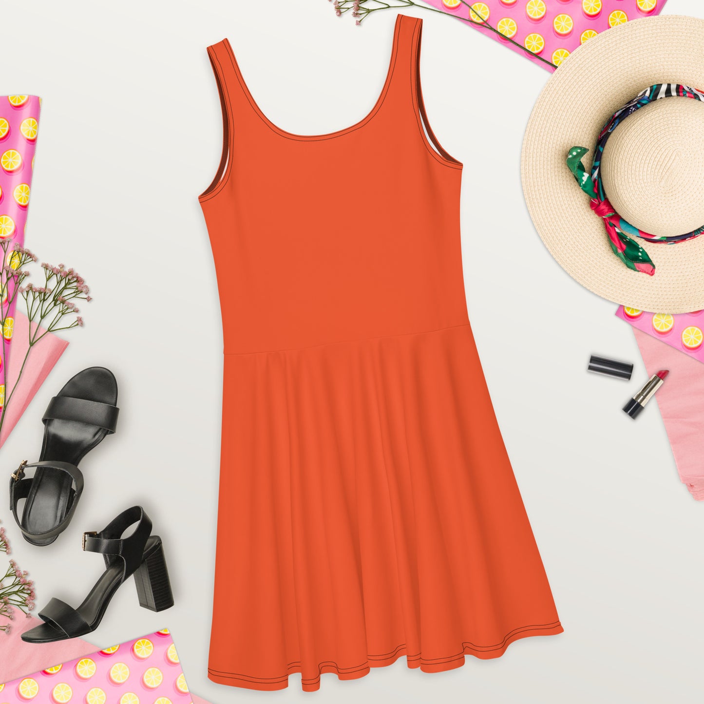 supa orange Skater Dress