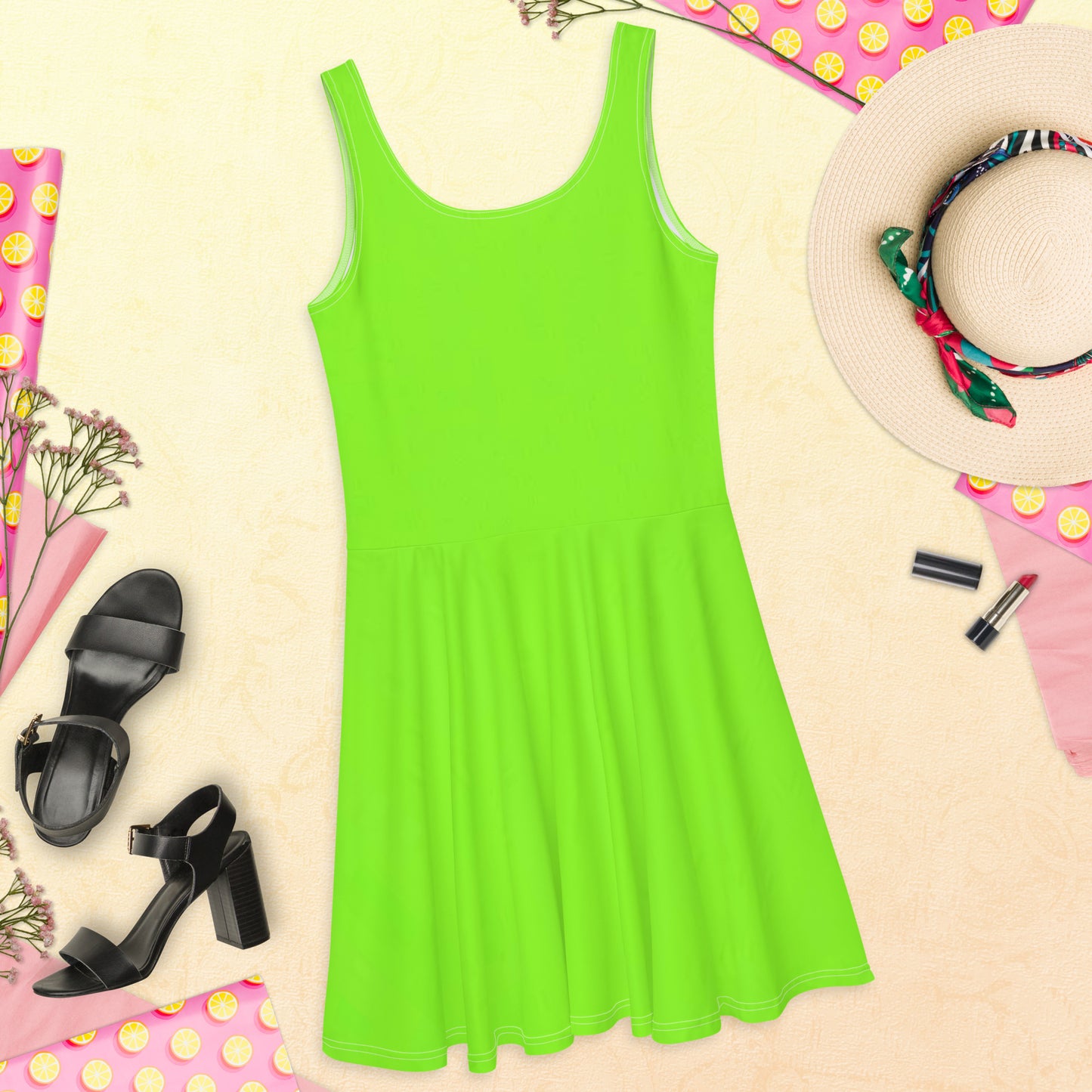 SUPA LIME Skater Dress