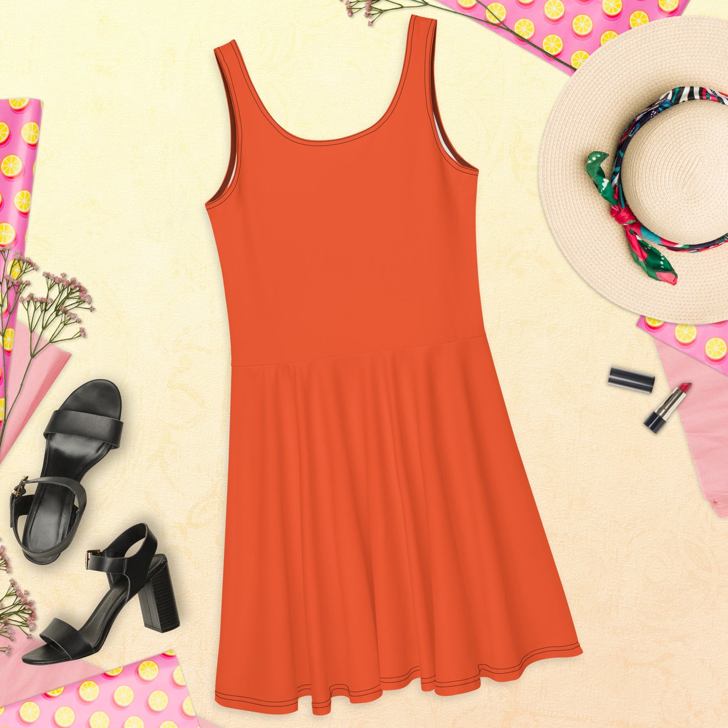 supa orange Skater Dress