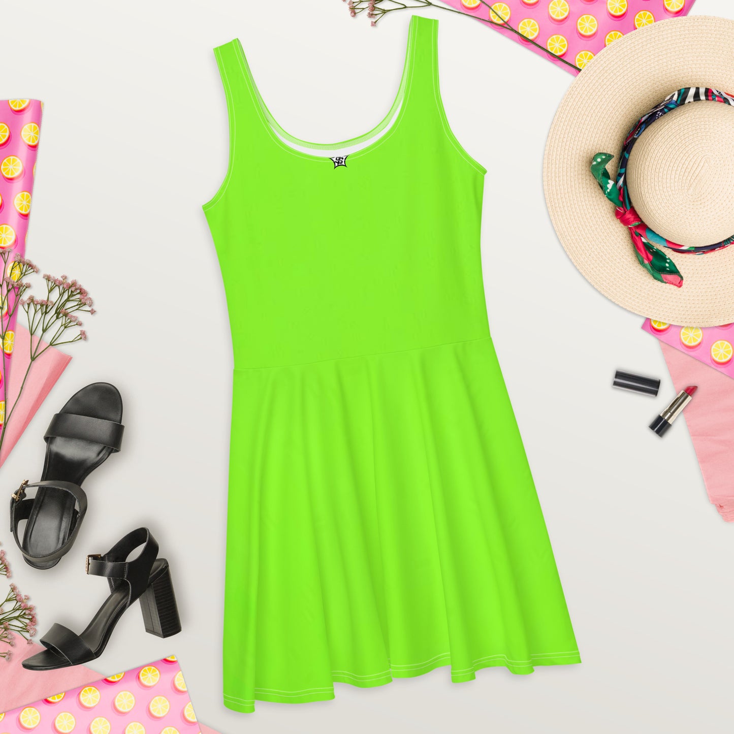 SUPA LIME Skater Dress