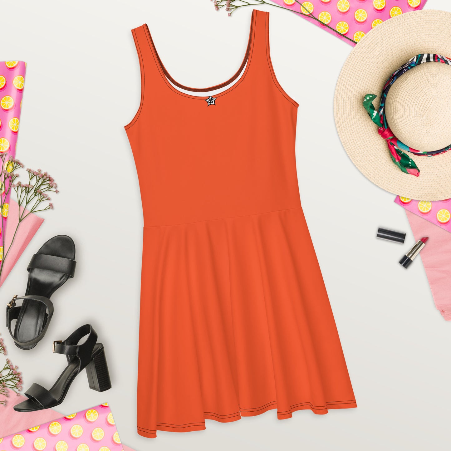 supa orange Skater Dress