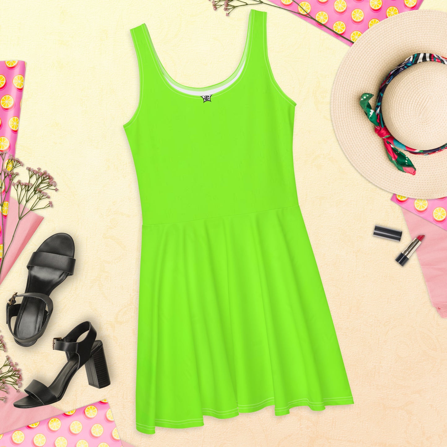 SUPA LIME Skater Dress