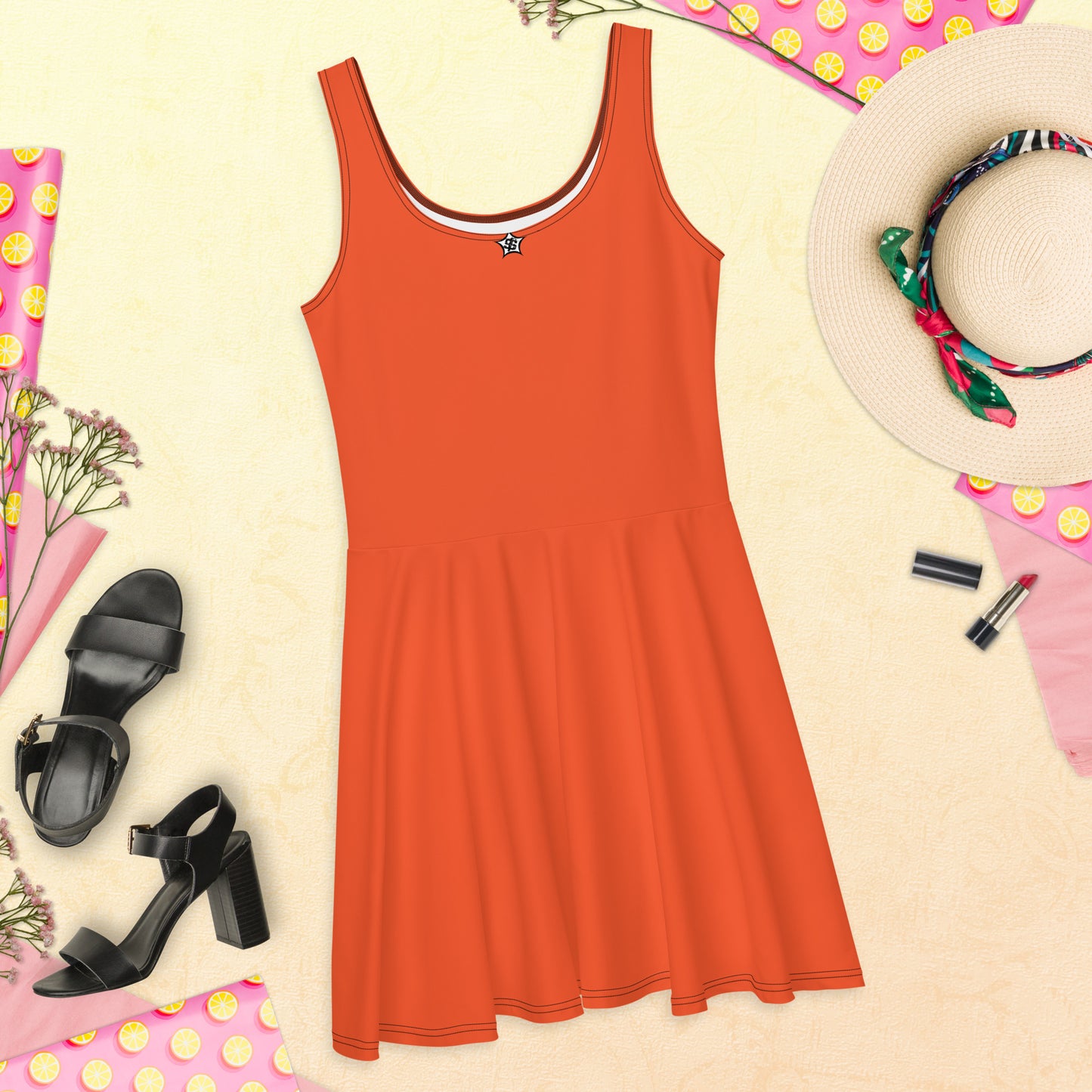 supa orange Skater Dress