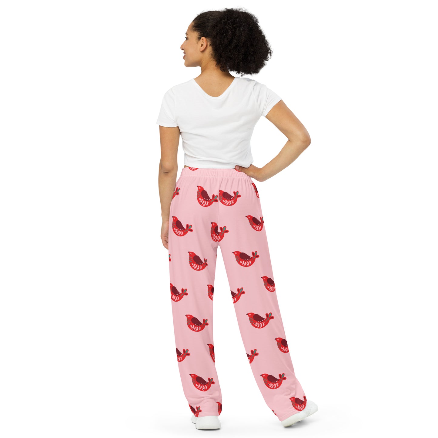 sup pink All-over print unisex wide-leg pants