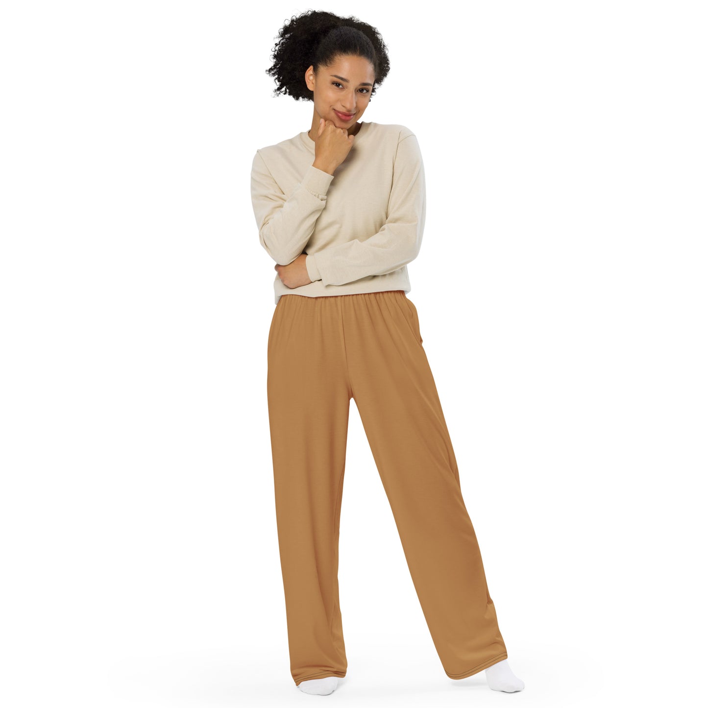 Olive Supa All-over print unisex wide-leg pants