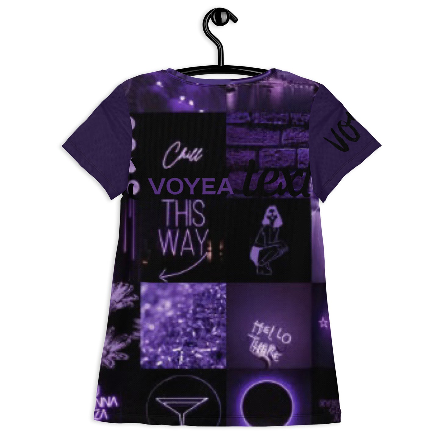 VOYEA All-Over Print Women's Athletic T-shirt