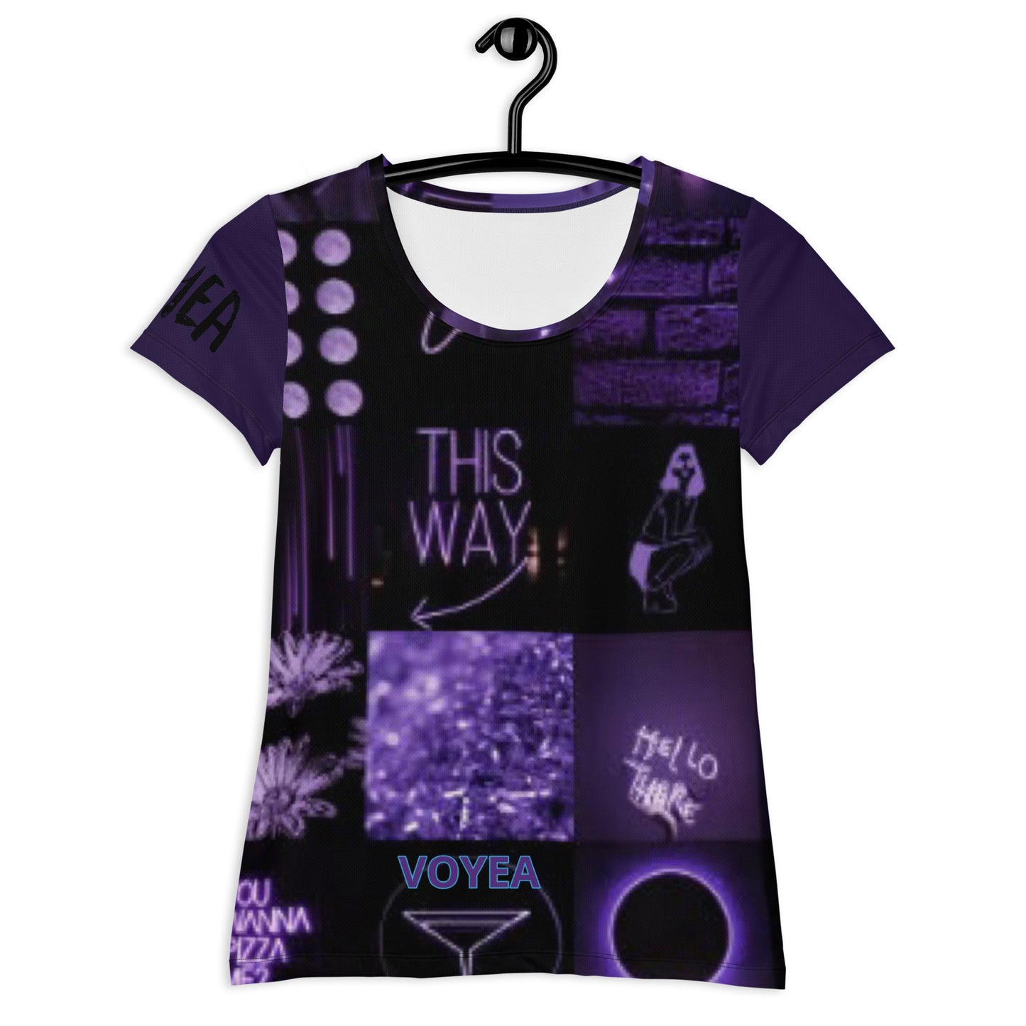 VOYEA All-Over Print Women's Athletic T-shirt