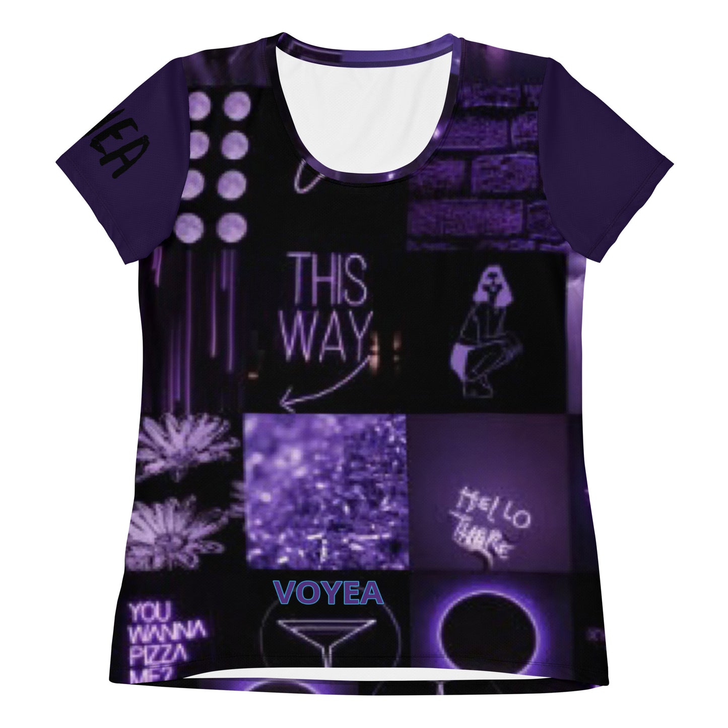 VOYEA All-Over Print Women's Athletic T-shirt