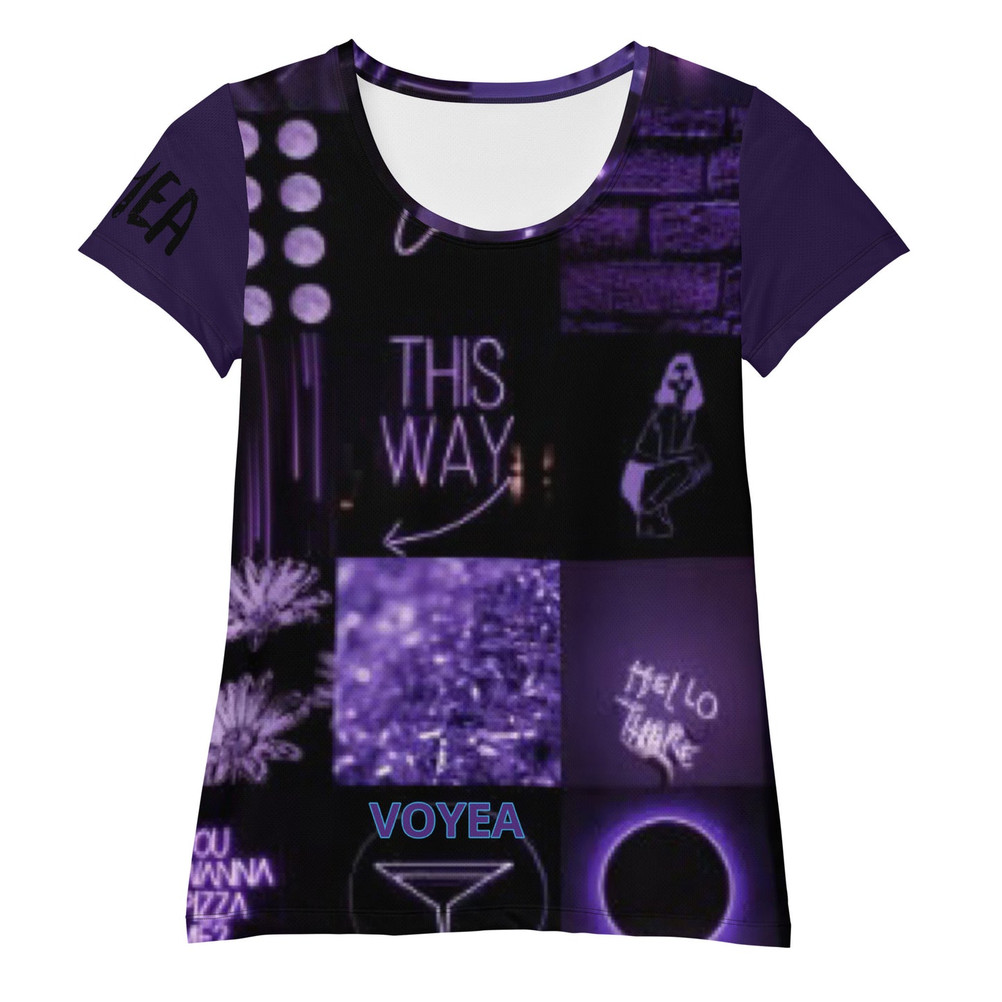 VOYEA All-Over Print Women's Athletic T-shirt