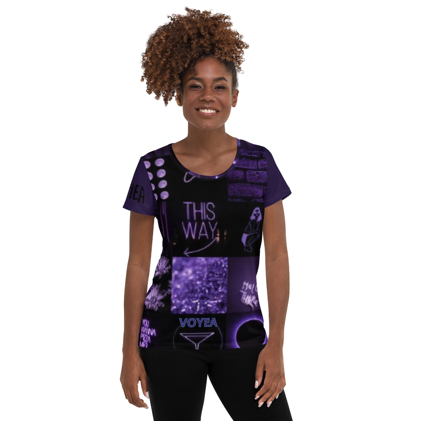 VOYEA All-Over Print Women's Athletic T-shirt