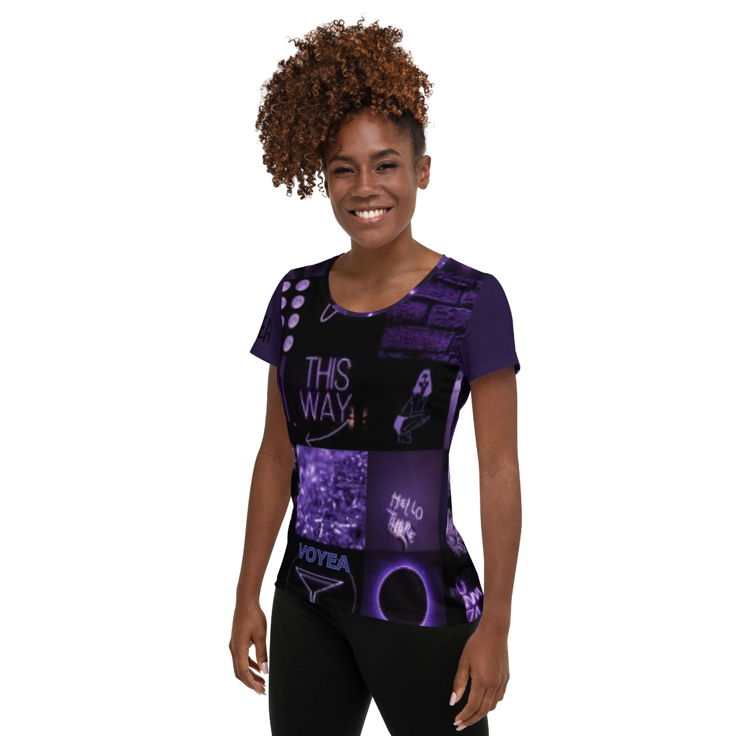 VOYEA All-Over Print Women's Athletic T-shirt