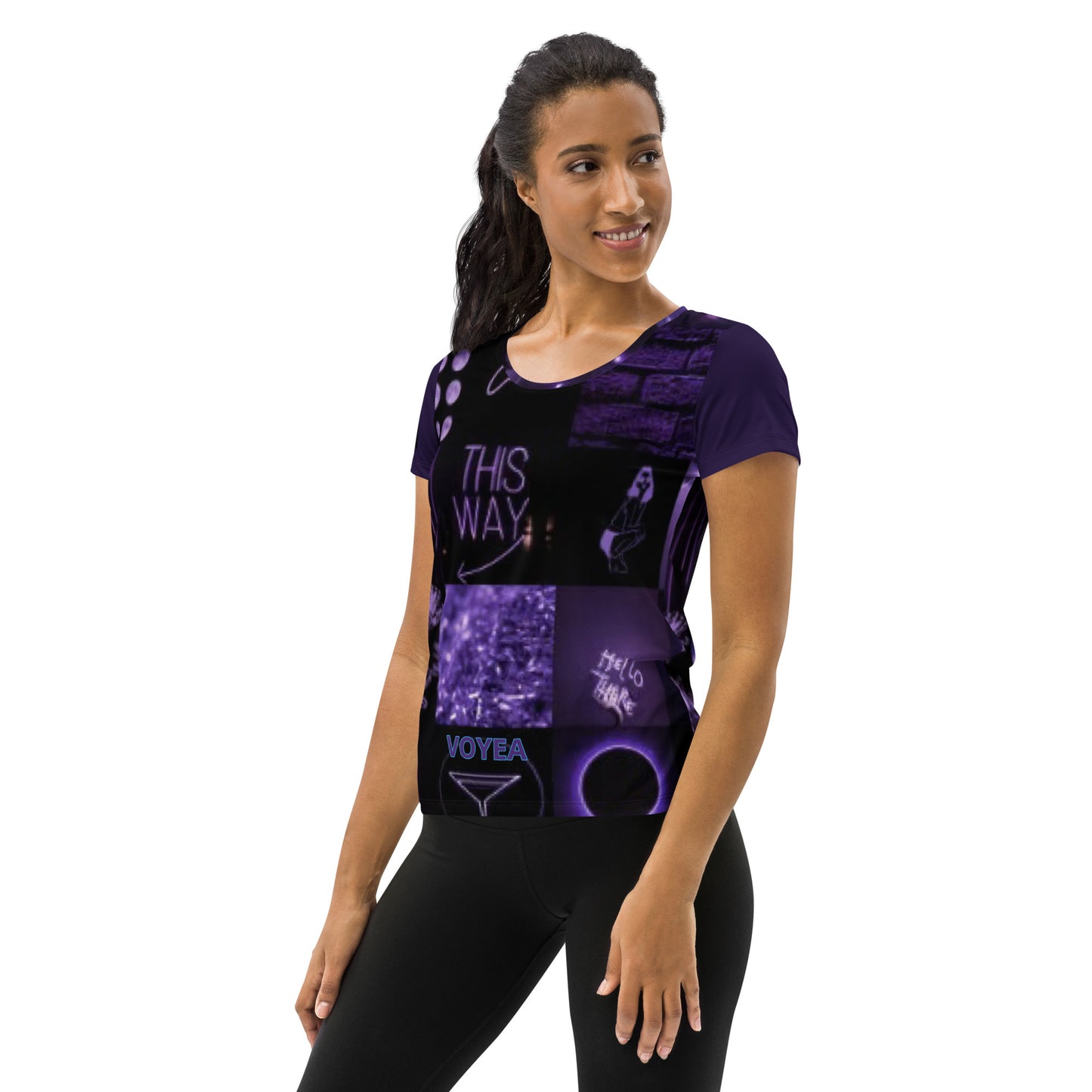 VOYEA All-Over Print Women's Athletic T-shirt
