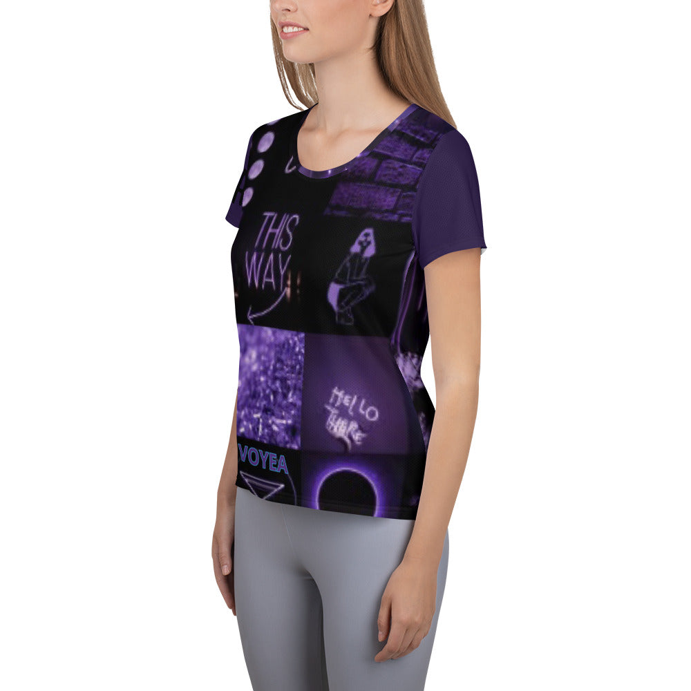 VOYEA All-Over Print Women's Athletic T-shirt