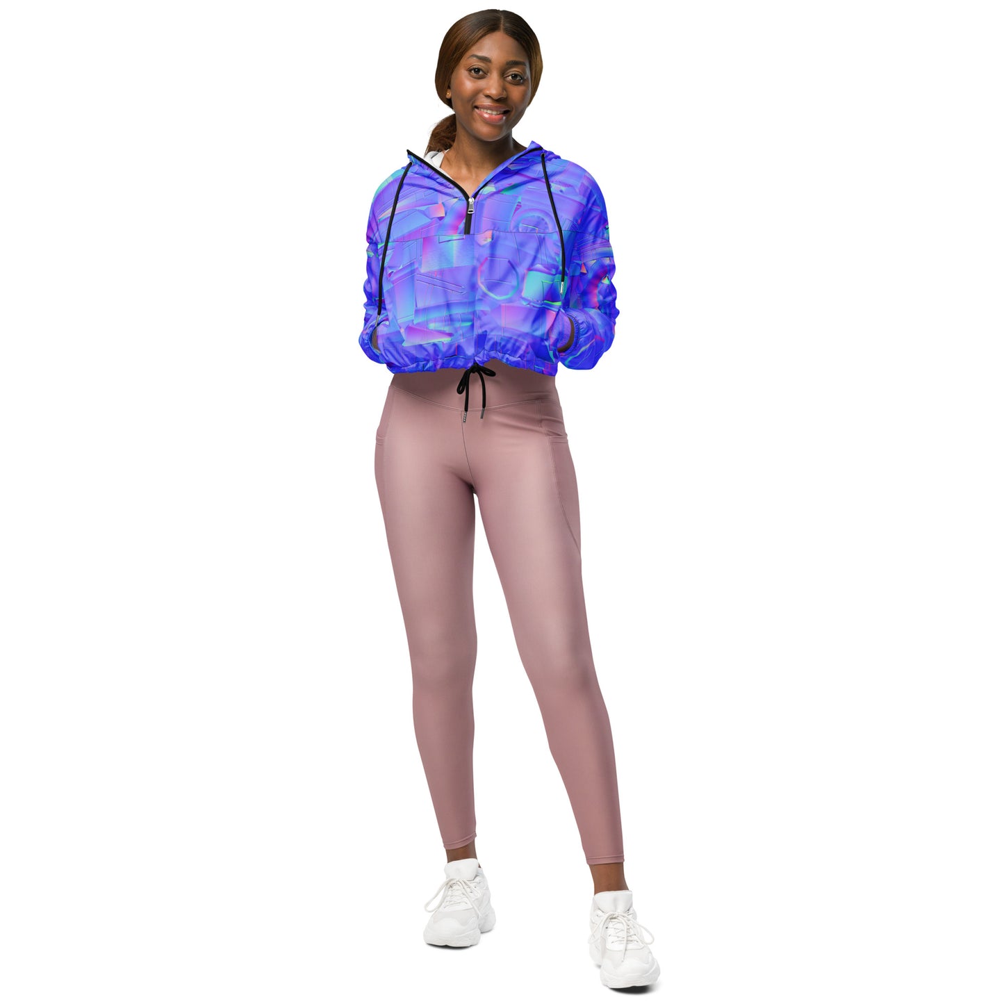 super neon  purple Women’s cropped windbreaker