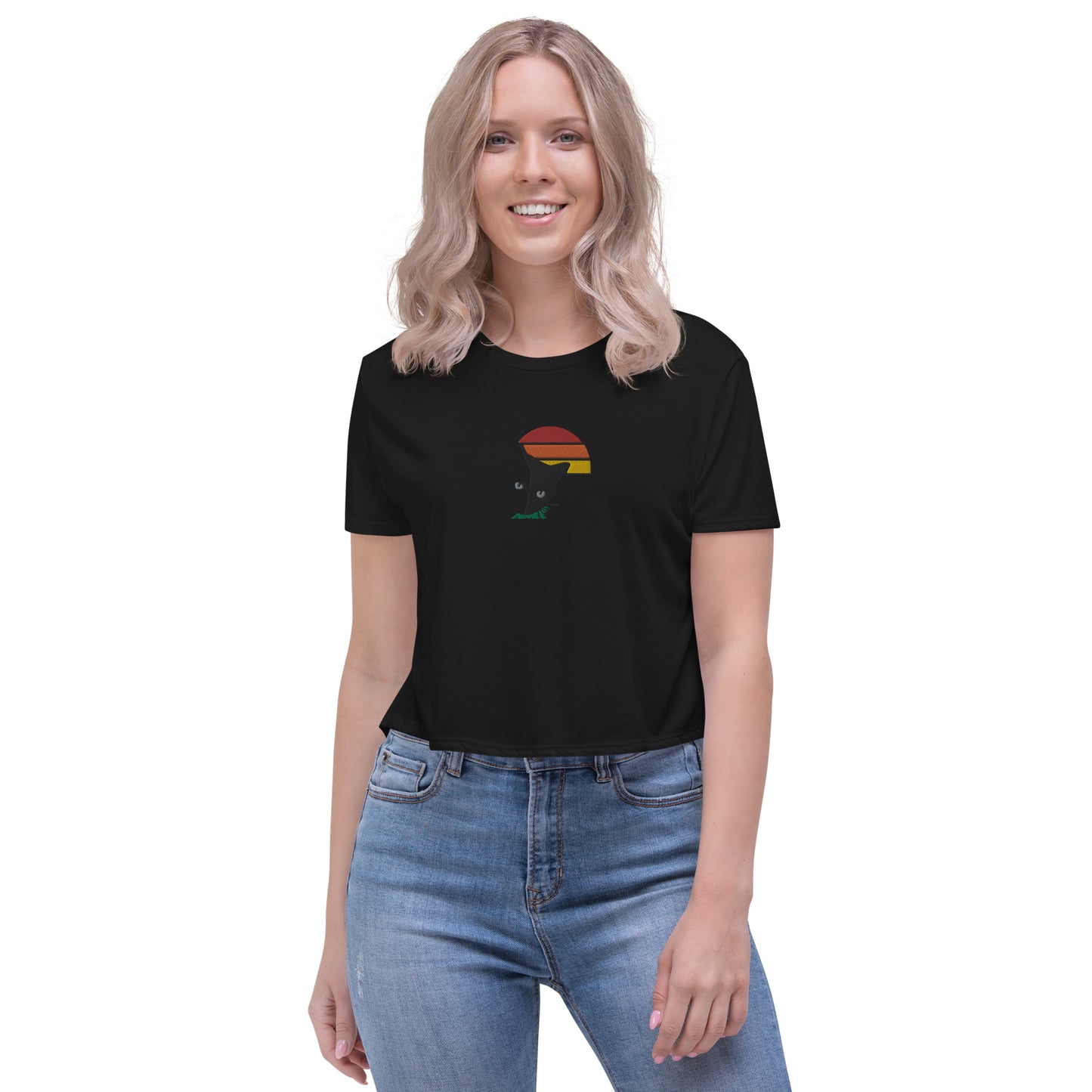 SuPeR cat Crop Tee