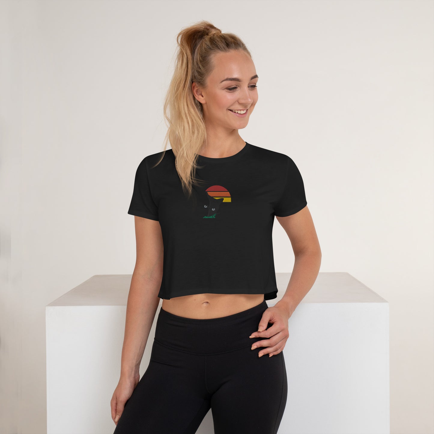 SuPeR cat Crop Tee